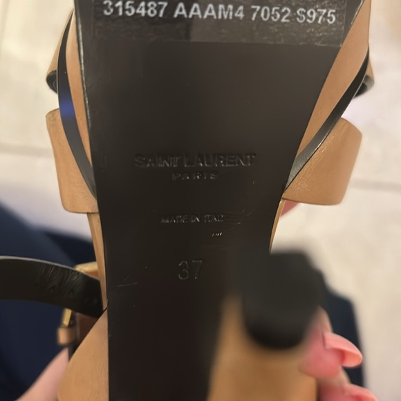 👡SAINT LAURENT TRIBUTE PLATFORM SANDALS IN SMOOTH LEATHER 👡 - Picture 9 of 9